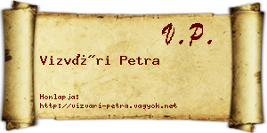 Vizvári Petra névjegykártya